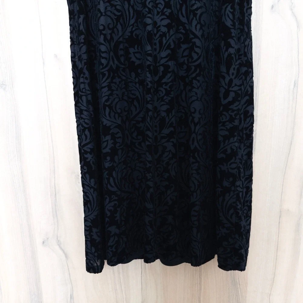 Ronni Nicole Women Velvet Dress Size 10 Black Mock Neck Holiday Party Whimsigoth